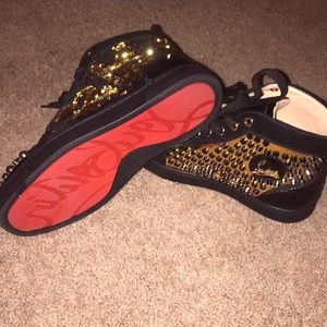 gold red bottom sneakers